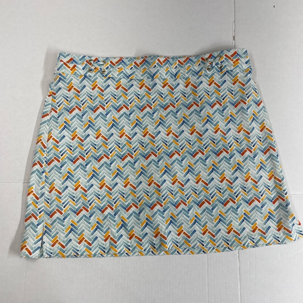Rafaella Multicolor Chevron Mini Skirt Skort